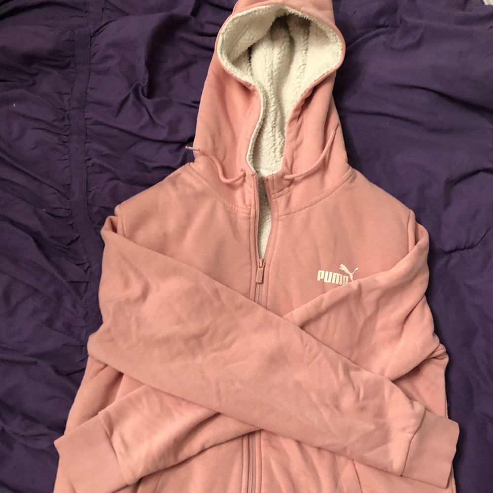 Pink Puma Zipped Hoodie